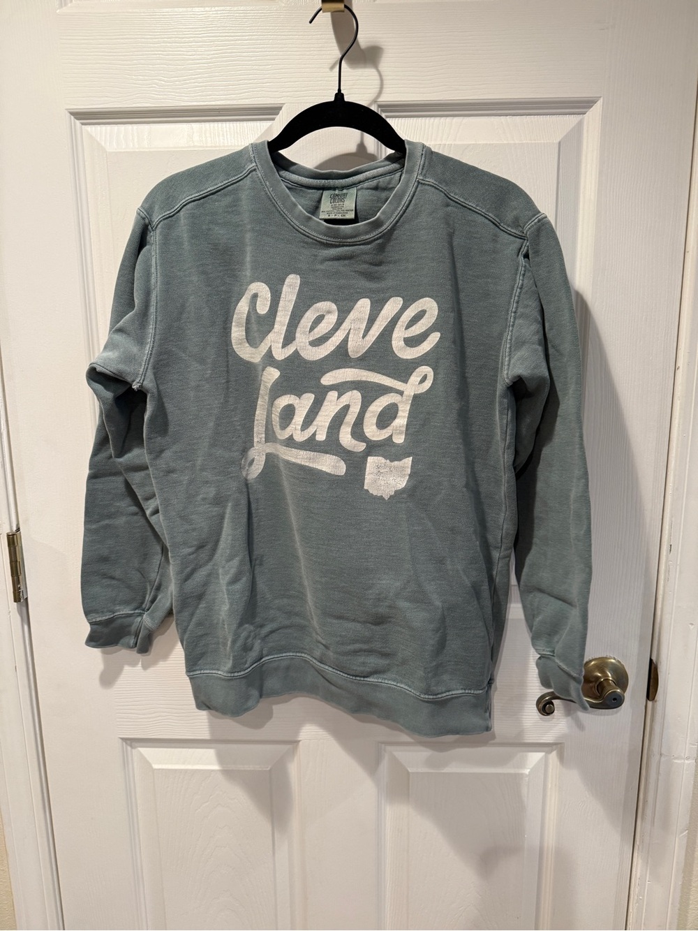Cleveland Graphic Crewneck Sweatshirt in  Teal Blue